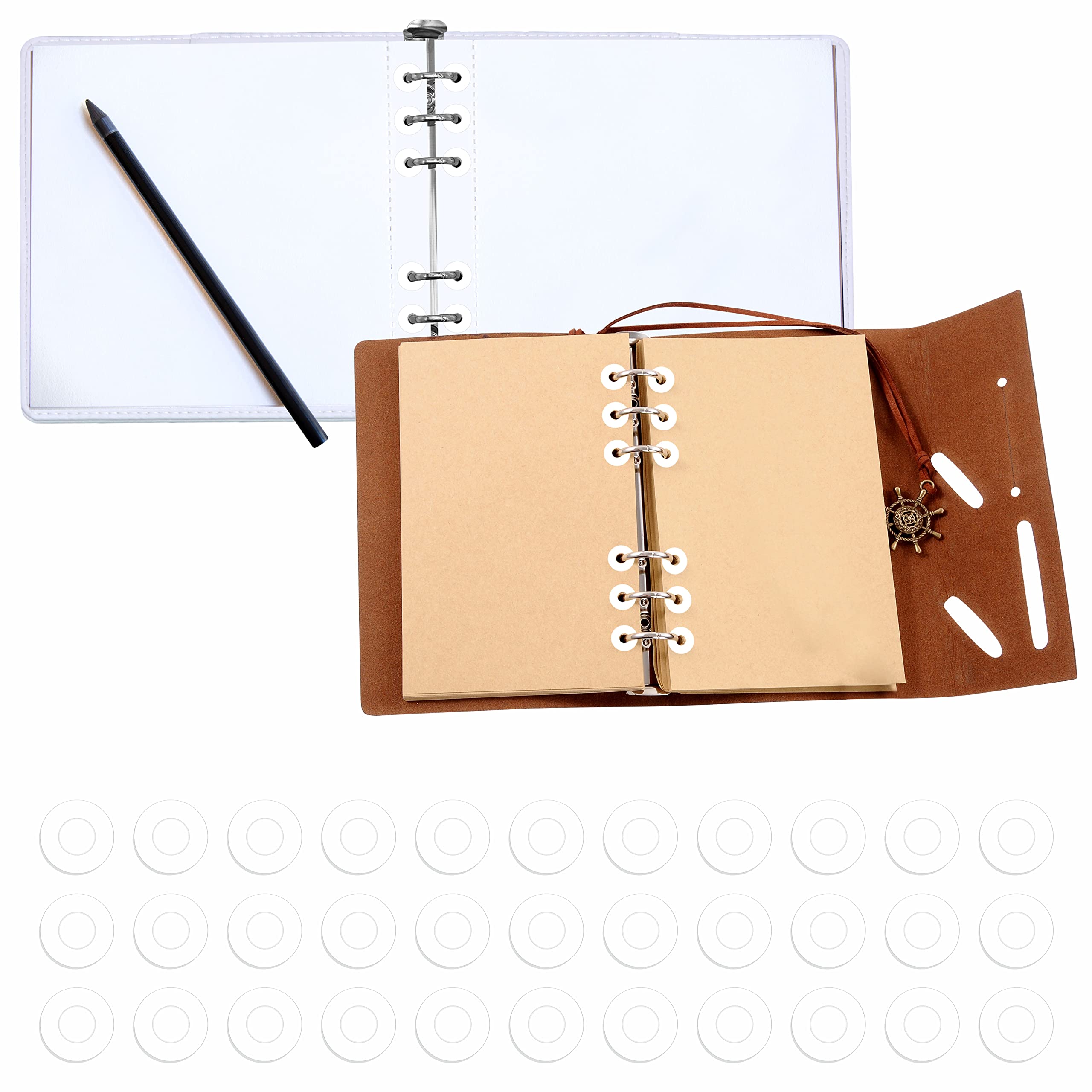 3000 Pack White Hole Punch Reinforcement Sticker Labels, Tear Resistant Plastic 