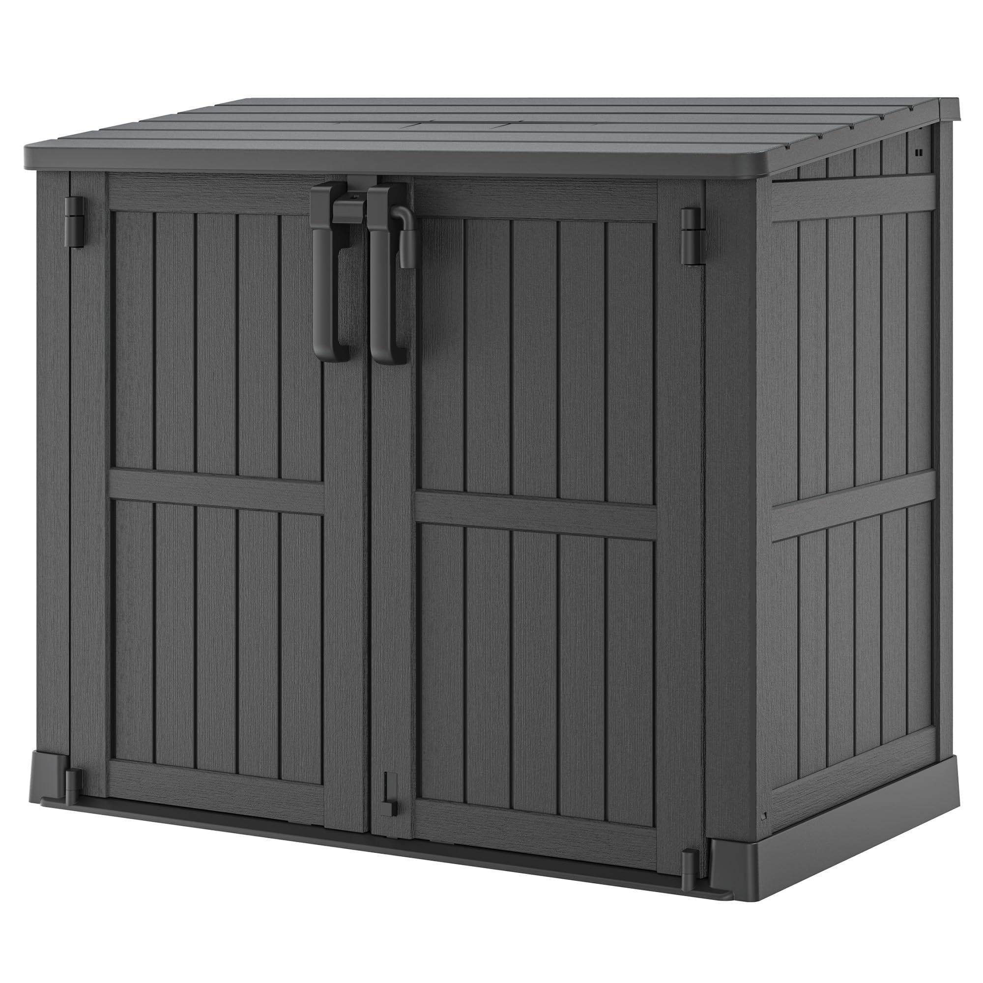 WTFGO 36 Cu Ft Resin Outdoor Storage Shed, Weatherproof Horizontal Outdoor Stora