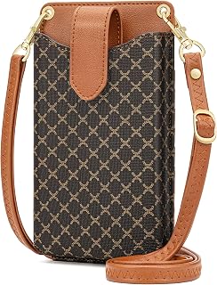 RONSIN Small Crossbody Cell Phone Purse for Women Vegan Leather Crossbody Phone Bag with RFID Card Slots Adjustable Strap