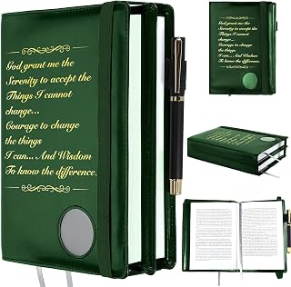 Motipuns Double Aa Big Book Cover for 12 Steps & 12 Traditions,Dark Green