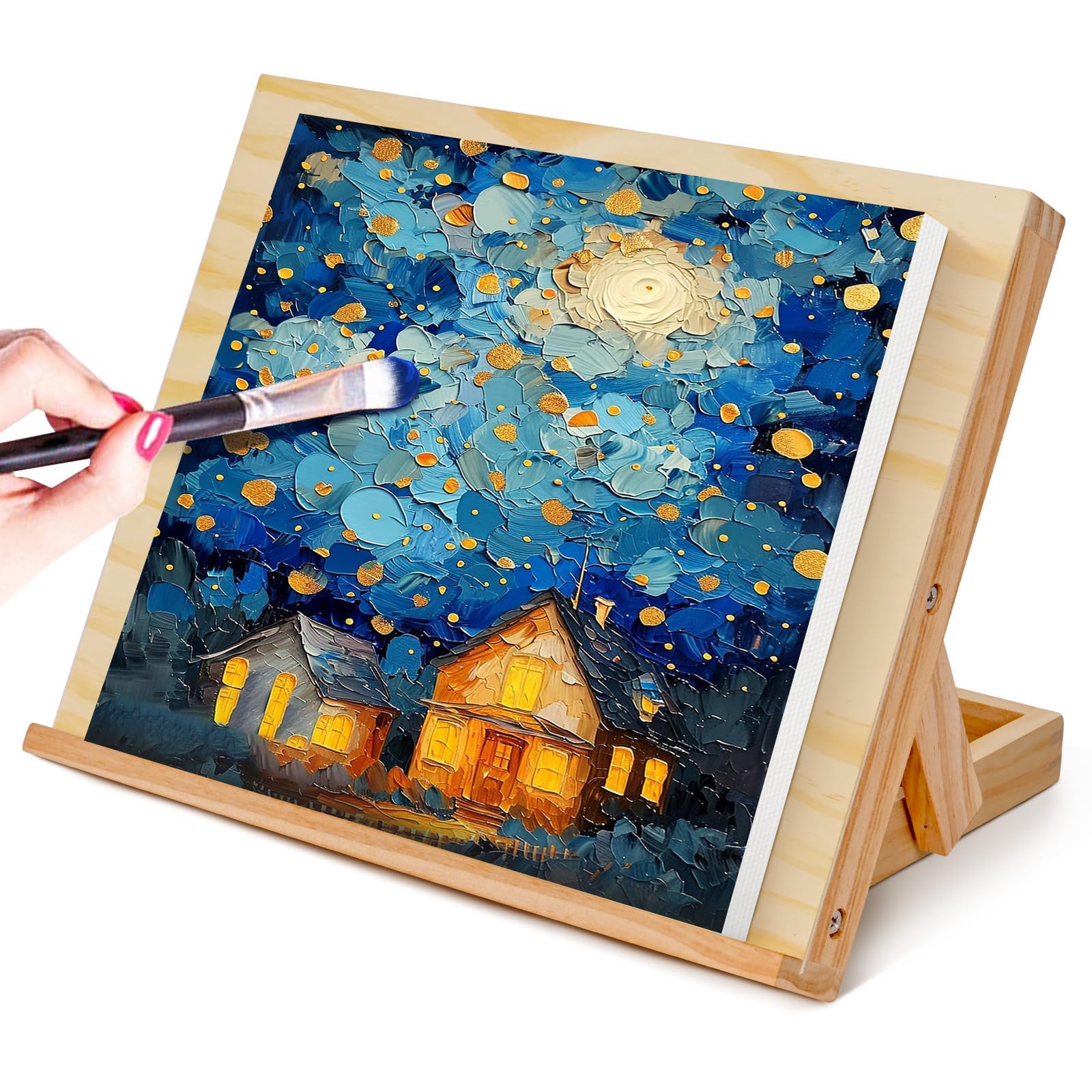 DRAWLEX Tabletop Easel Adjustable Wooden Art Easel for Painting Lightweight Fold