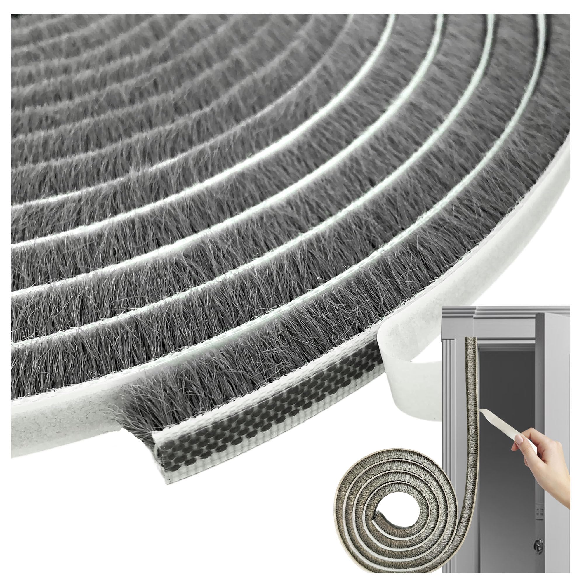 Self-Adhesive Pile Weather Stripping Seal for Sliding Windows and Door Frames, 1