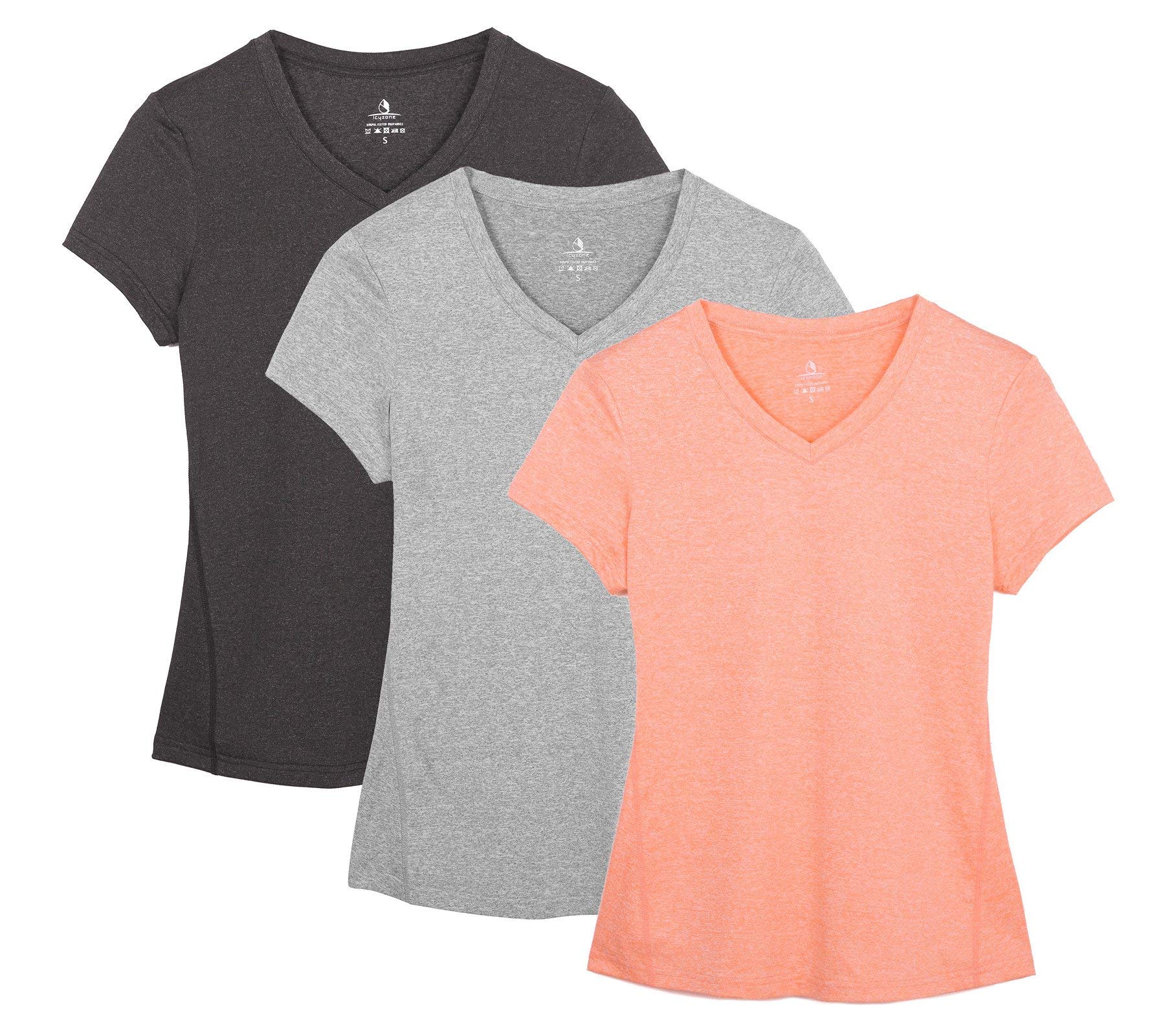 icyzone Workout Shirts Yoga Tops Activewear V-Neck T-Shirts for Women Running Fi
