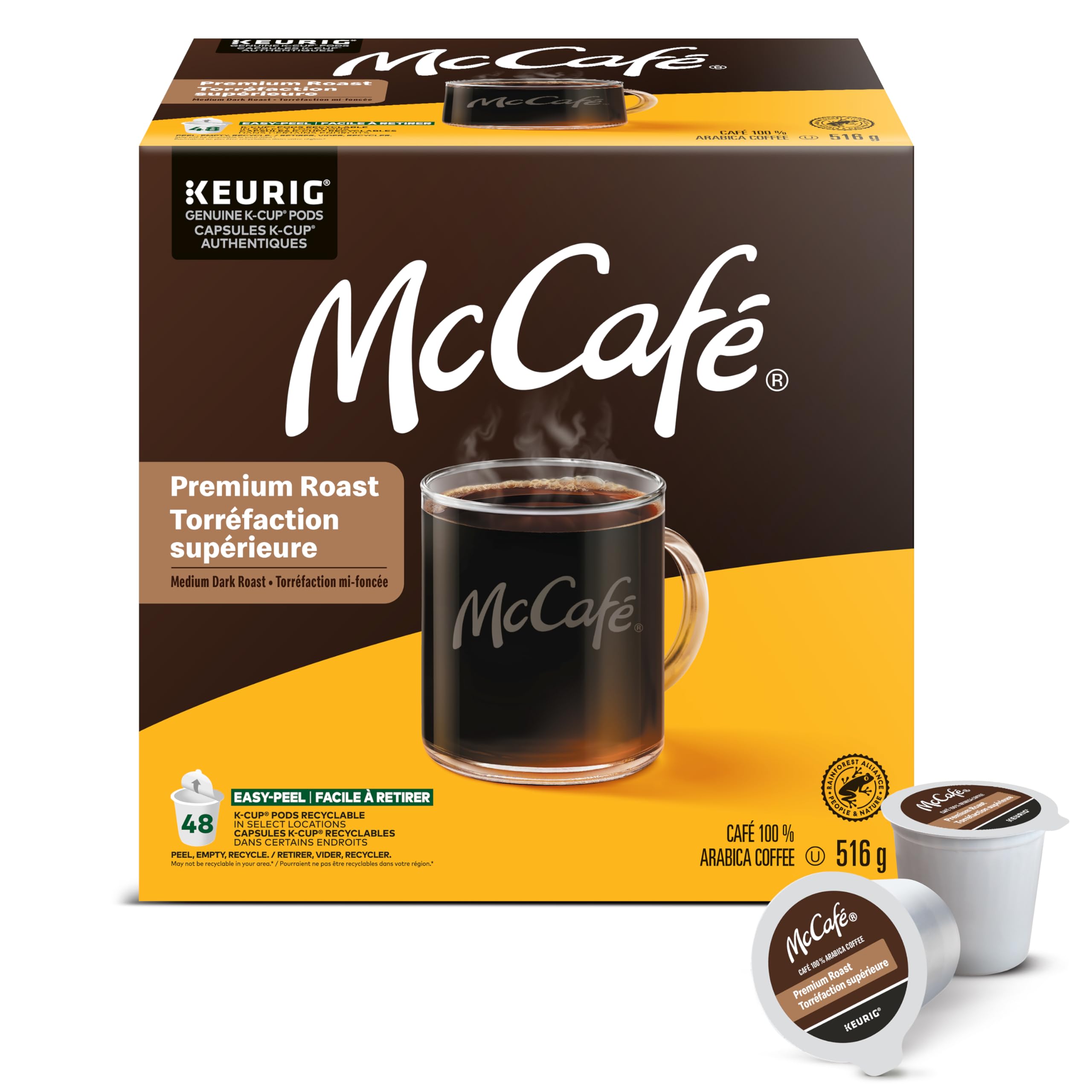 McCafe Premium Medium Dark Roast K-Cup Coffee Pods, 48 Count, For Keurig Coffee 