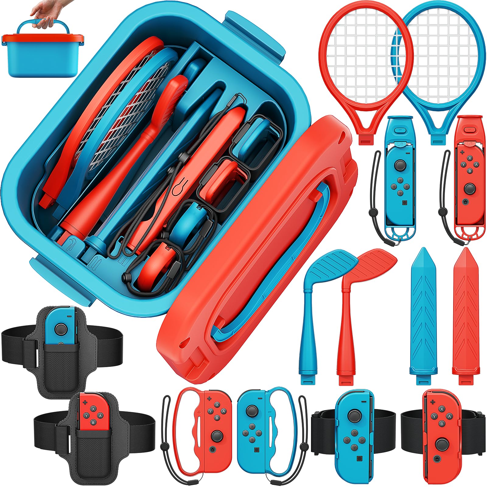 Deruitu Switch Sports Accessories Bundle Set, Switch 1 Sports Games Accessories 