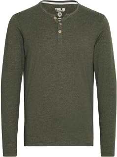 !Solid Volko Men's Long-Sleeve Shirt with Grandad Neck
