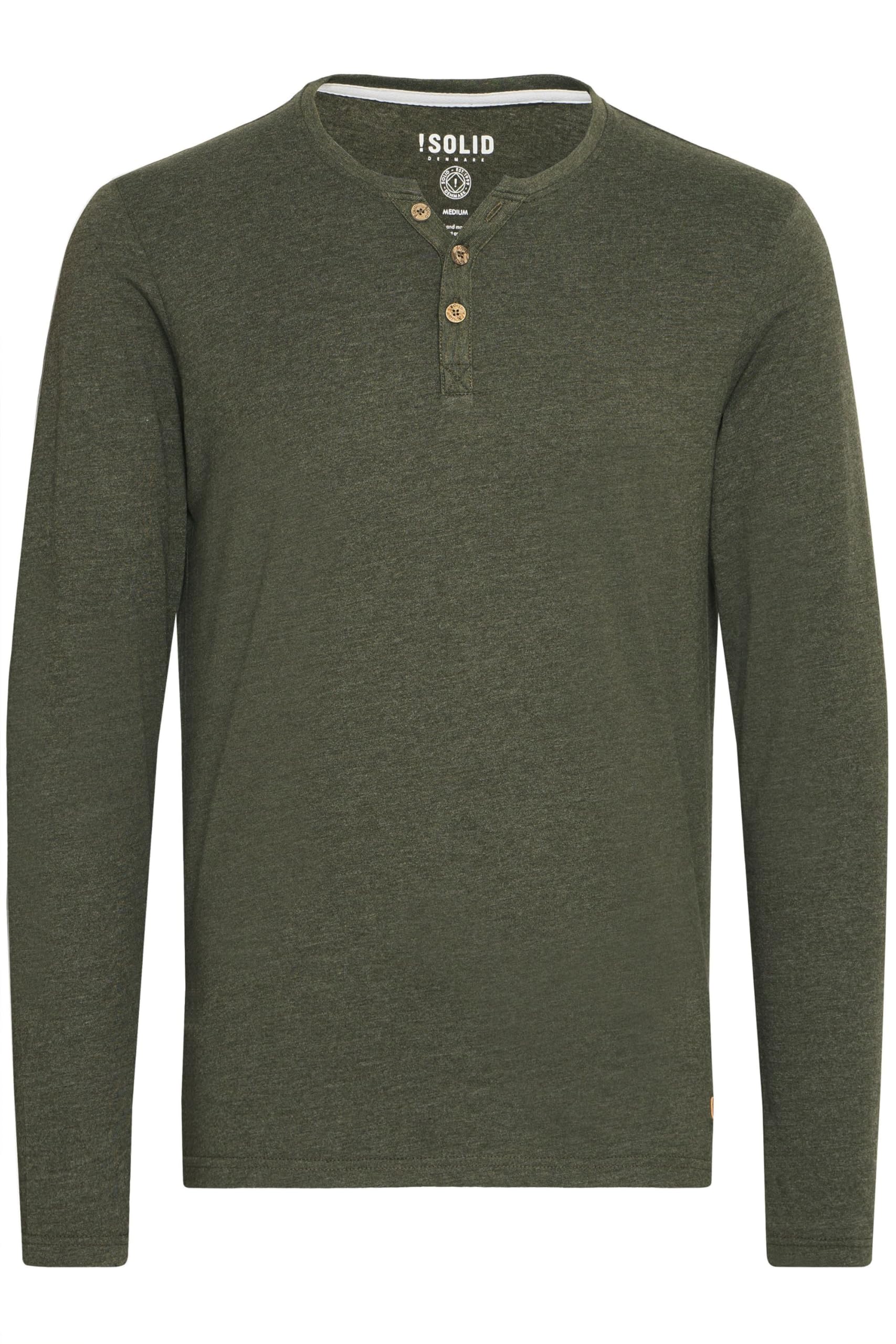 !Solid Volko Men's Long-Sleeve Shirt with Grandad Neck