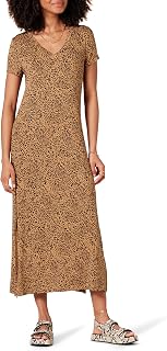 Amazon Essentials Women's V-Neck Short Sleeve Knit Midi Dress