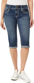 WallFlower Women's Luscious Curvy 17" Capri Mid-Rise Insta Stretch Juniors (Standard and Plus) Jeans