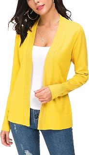 EXCHIC Women's Casual Long Sleeves V-Neck Open Front Knit Cardigan
