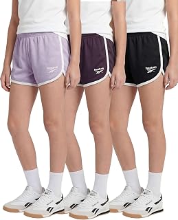 Reebok Paquete de 3 pantalones cortos de malla con delfín para niñas