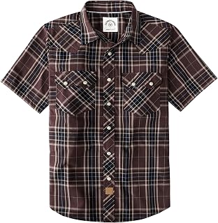 Dubinik® Pearl Snap Western Shirt for Men Short Sleeve 2 Sawtooth Pocket