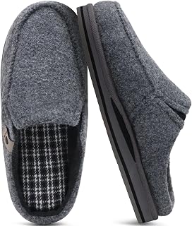 ONCAI Men's Slippers Comfort Plush Memory Foam Indoor Outdoor House House Slippers Non-Slip Rubber Size 7-22