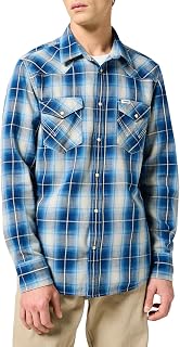 Wrangler - Shirt Men - Regular Fit - Western Shirt - Green Blue