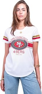 Ultra Game Women's NFL Official Soft Mesh Varsity Stripe T-Shirt