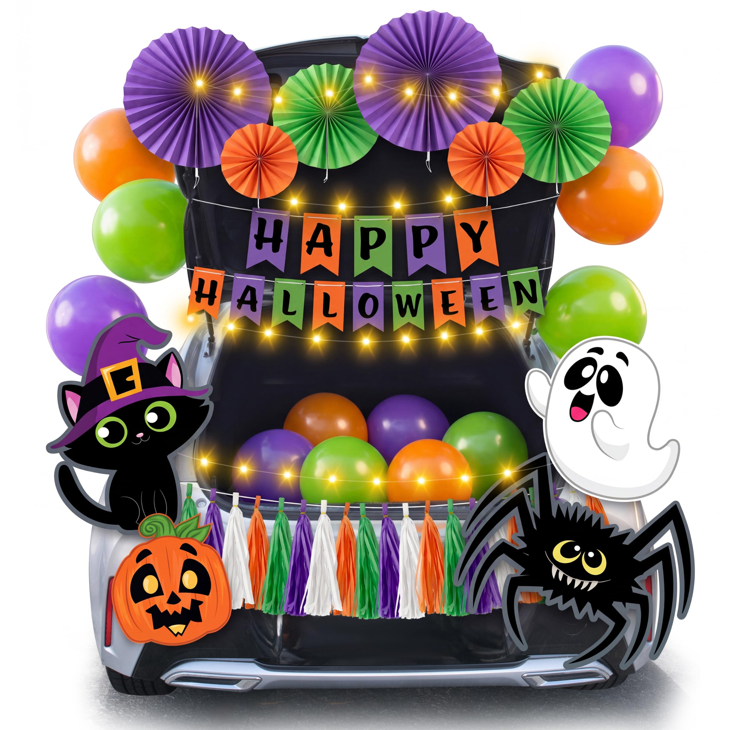 JOYIN Halloween Trunk or Treat Car Decorations Kit with Happy Themed Design, Gar