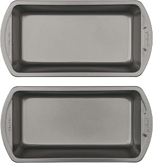GoodCook Nonstick Loaf Pan 8 x 4-Inch Heavy-Duty Steel Bakeware with Easy-Clean Non-Stick Coating, Oven & Dishwasher Safe Pan for Meatloaf Breads Lasagnas Casseroles & More, Set of 2, Gray