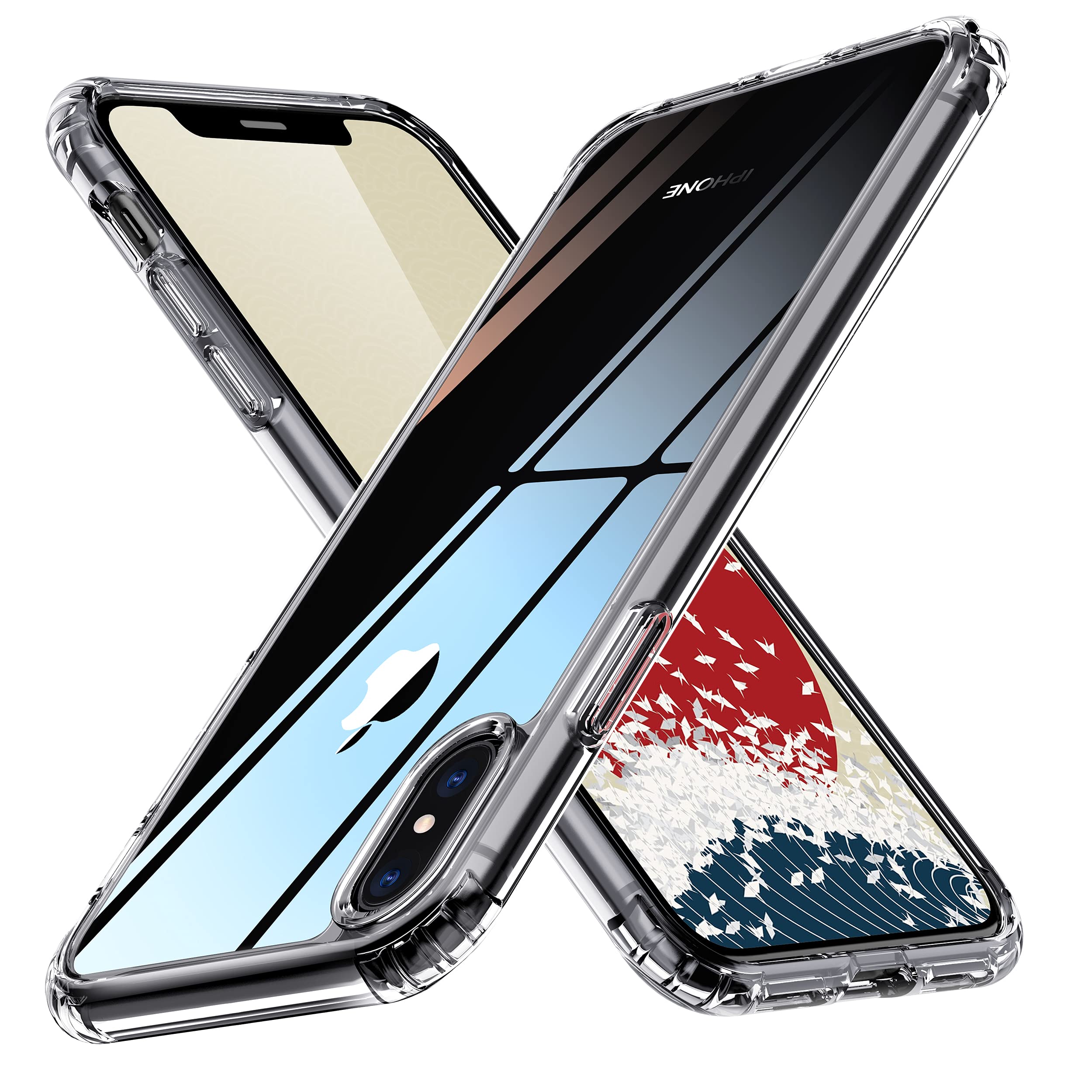 ONES for iPhone Xs Max Case, Not-Yellowing with Anti-Scratch Clear Back, 10 FT M