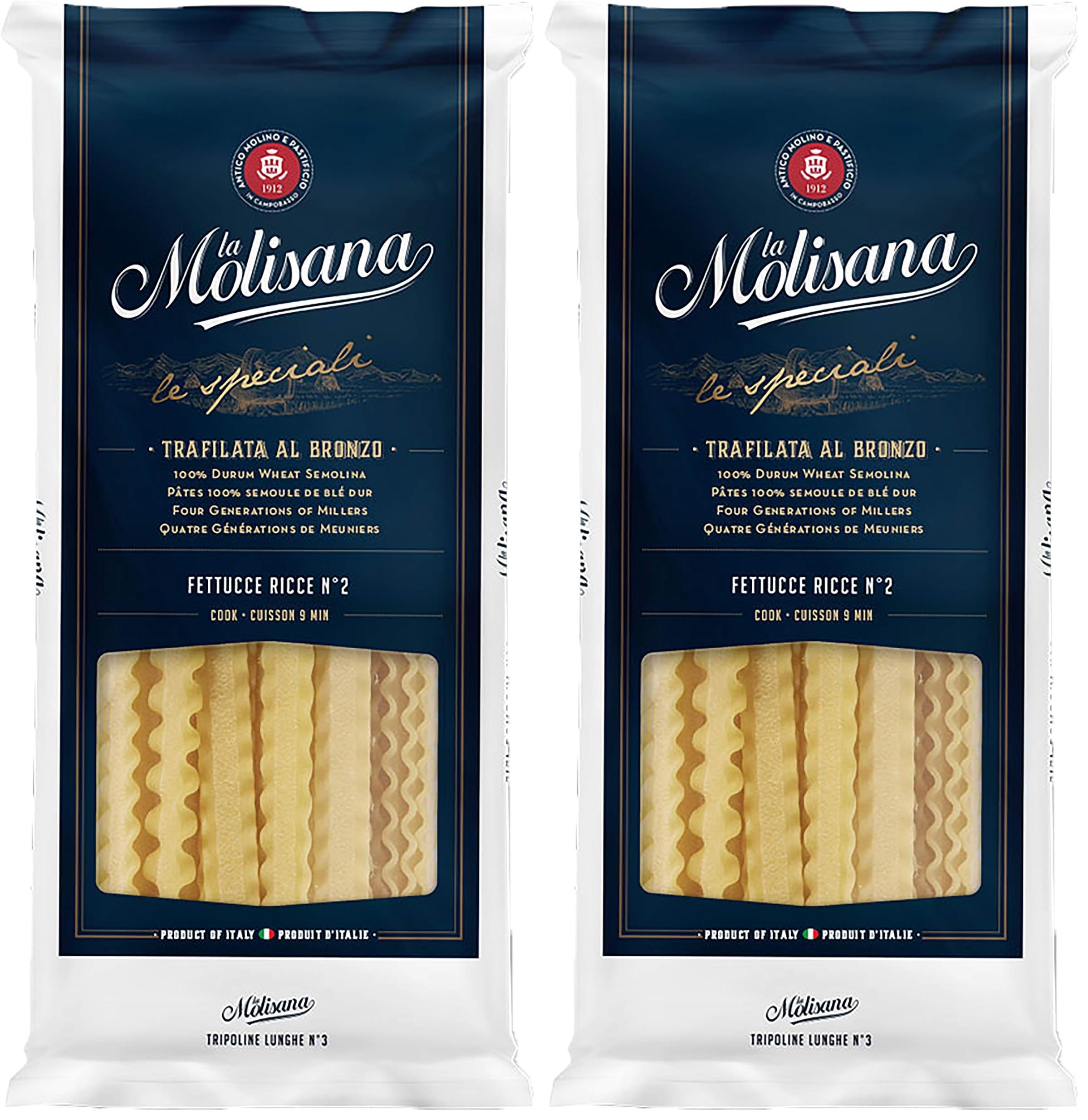 La Molisana Fettucce Ricce N.2, 450g, (Package May Vary) (Pack of 2)