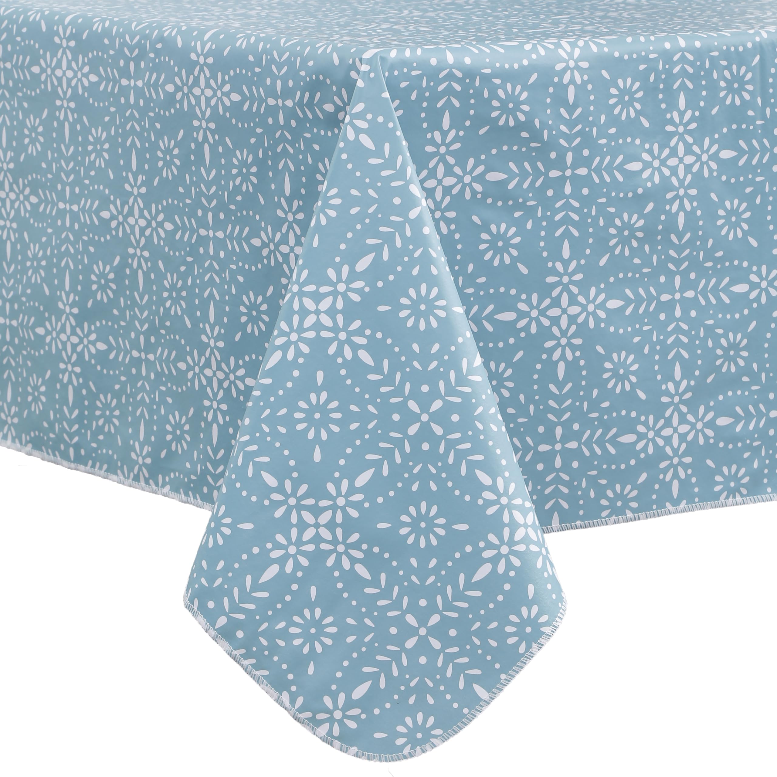 Walrus Heavy Duty Vinyl Tablecloth with Flannel Backing Waterproof Oil-Proof Pla