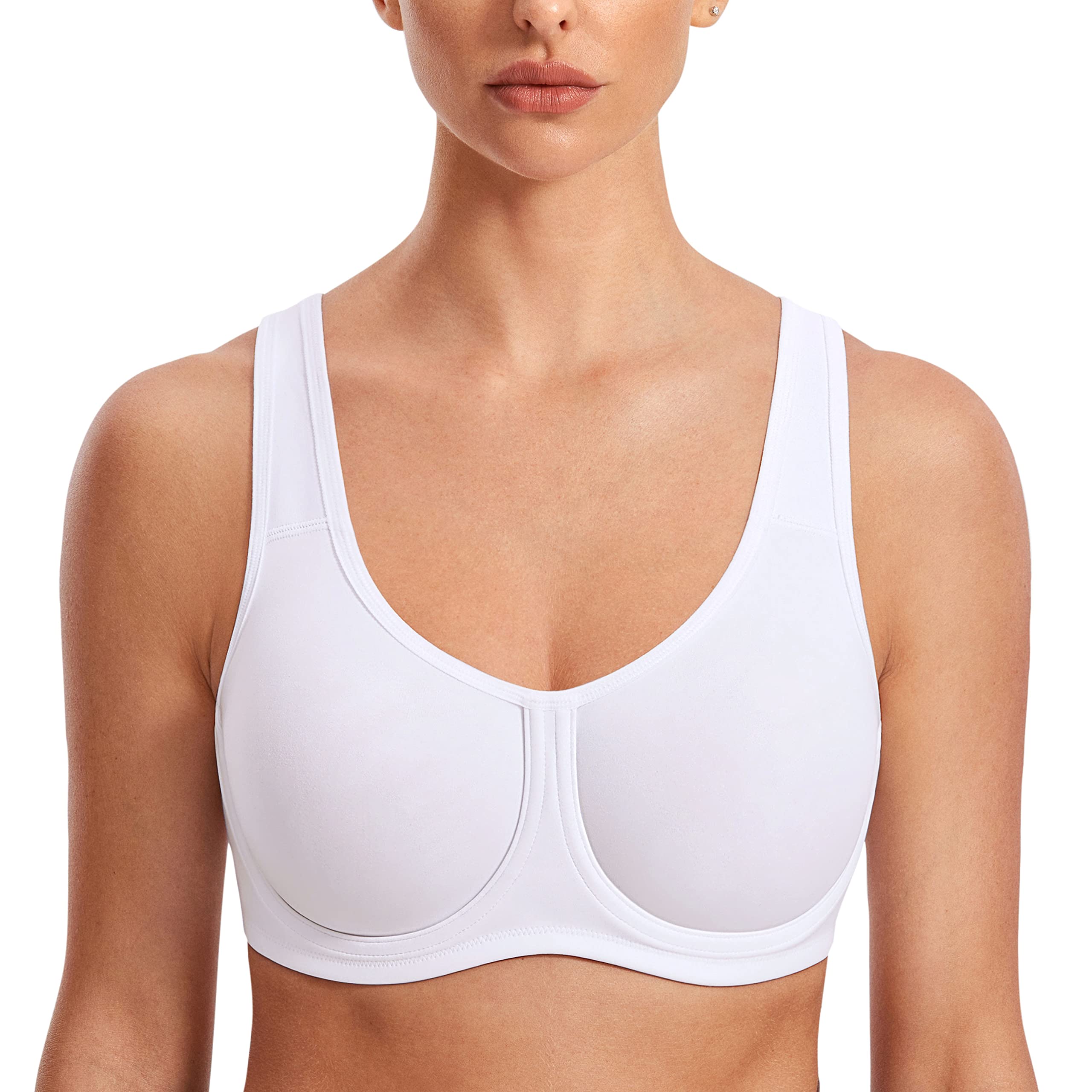 SYROKAN Women's Firm Support Sports Bra, for Large Breasts, with Underwire, for 