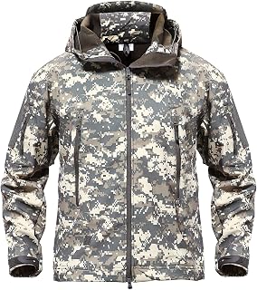 Magcomsen Men's Waterproof Tactical Jackets Winter Outdoor Hiking Lightweight Jacket with Fleece Lining
