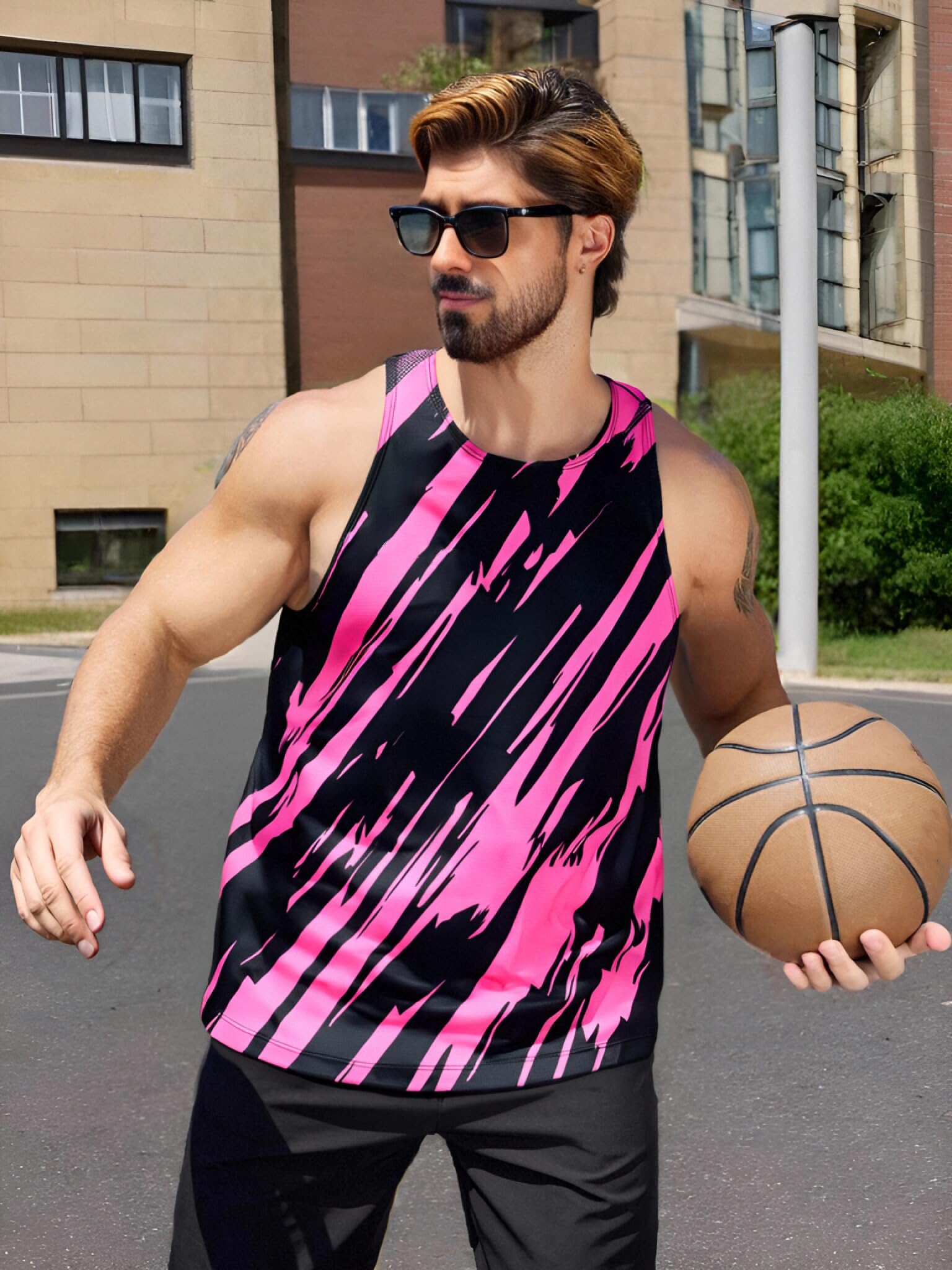 Men's Sleeveless Sports Tank Top Lightweight Breathable Workout Shirt for Runnin