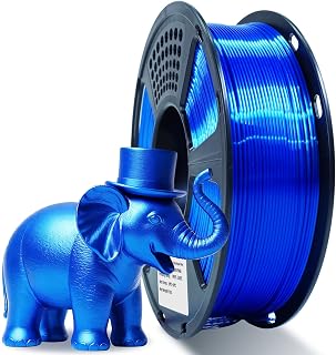 Silk PLA Filament 1.75mm, Metallic Shiny Royal Blue 3D Printer Filament, 1kg Spool (2.2lbs), Dimensional Accuracy +/- 0.02 mm, Vacuum Packaging