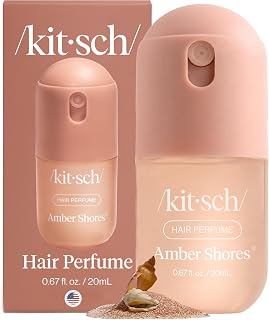 Kitsch Hair Perfume for Women – Hair Spray &amp; Body Mist – Amber Shores, 20mL | Clean, Deodorizing &amp; Patented Odor-Eliminating Technology – Freshen Hair, Body &amp; Pillows – Made in USA