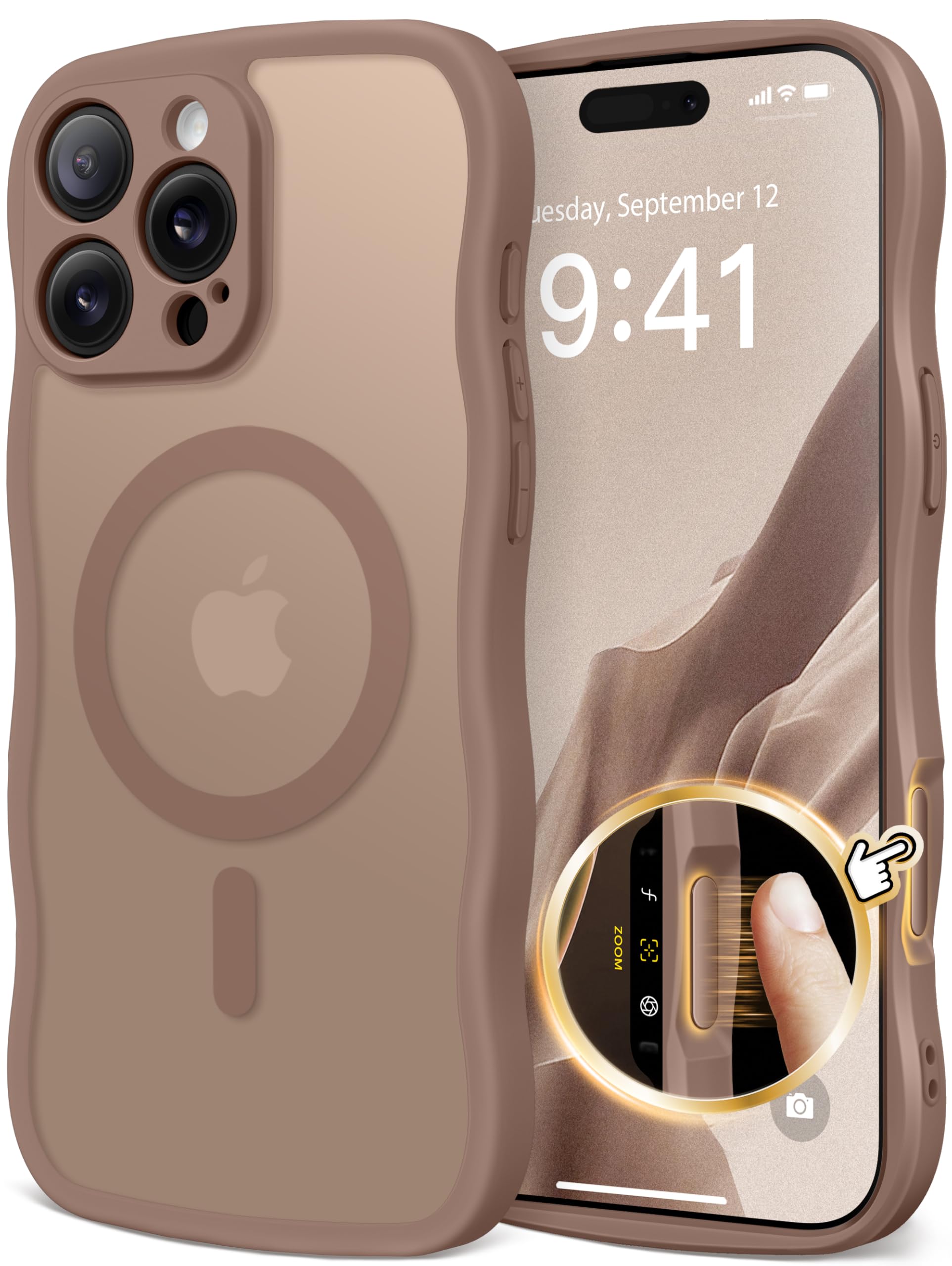 CAPRARO for iPhone 16 Pro Case for Women, Compatible with MagSafe | Upgraded [Fu