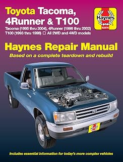Toyota Tacoma (1995 thru 2002), 4Runner (1996 thru 2002) & T100 (1993 thru 1998) Haynes Repair Manual: All 2WD and 4WD Models