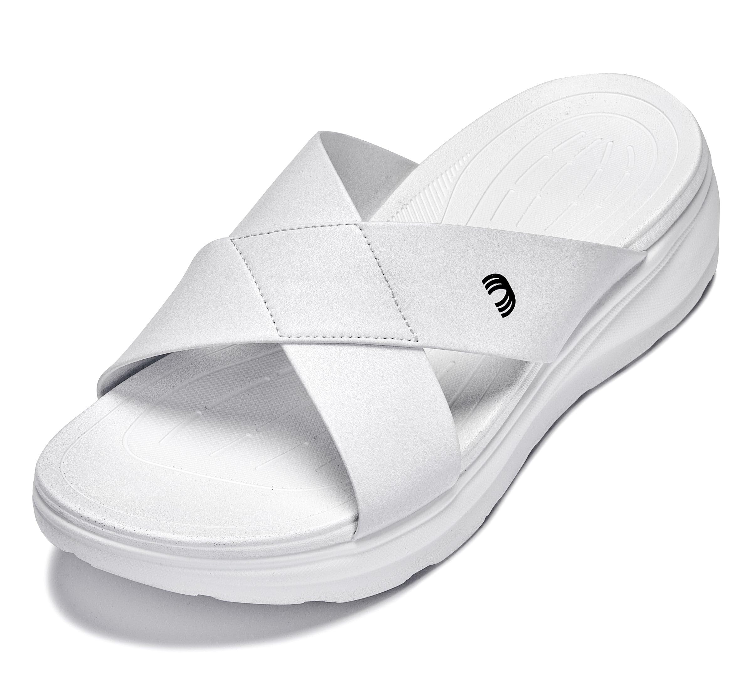 CALTO Men's Invisible Height Increasing Elevator Shoes - White/Matte White Ultra