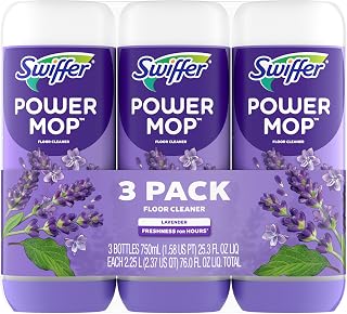 Swiffer PowerMop Floor Cleaning Solution with Lavender Scent, Triple Pack