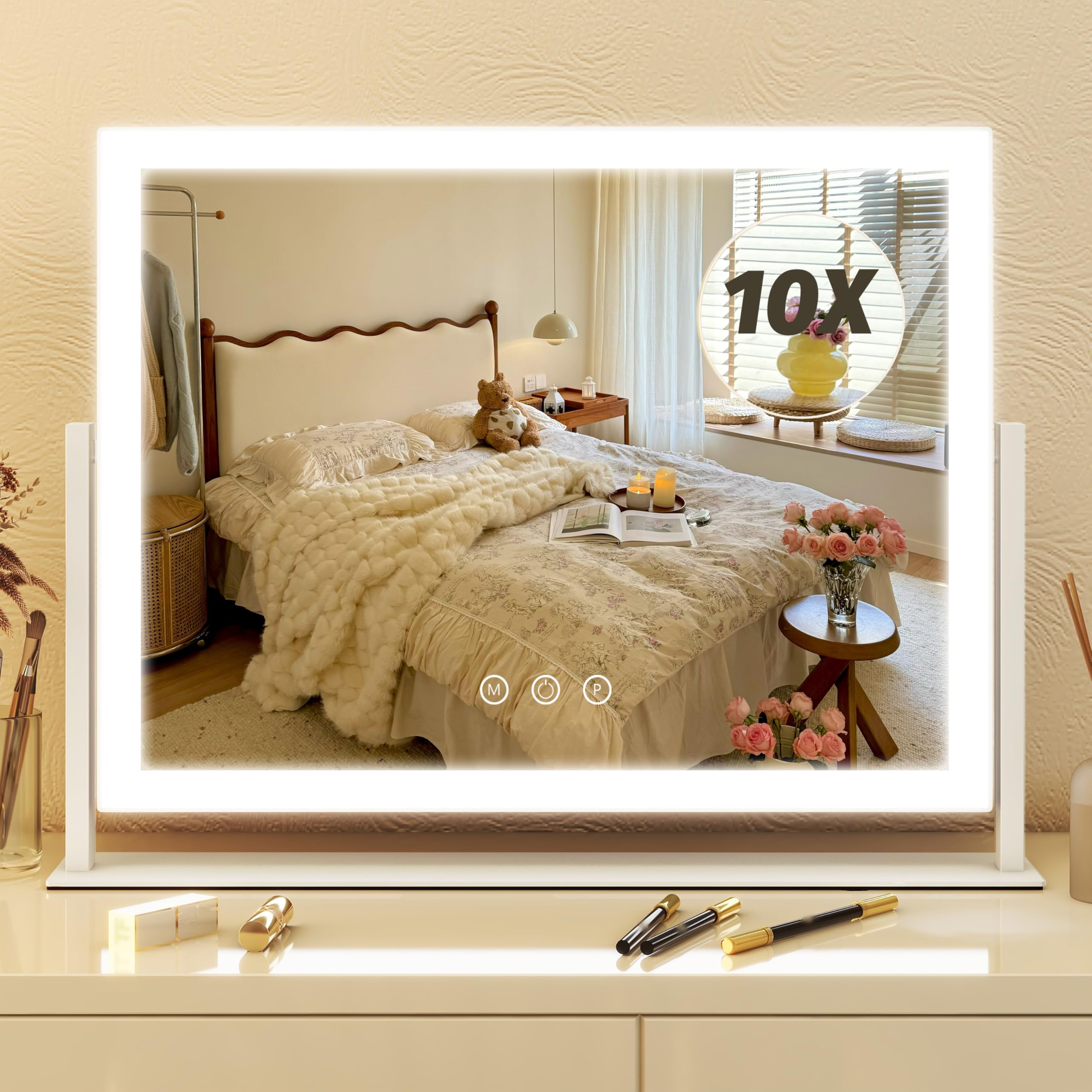 FENNIO Vanity Mirror with Lights 13'' x 17'' Makeup Mirror w