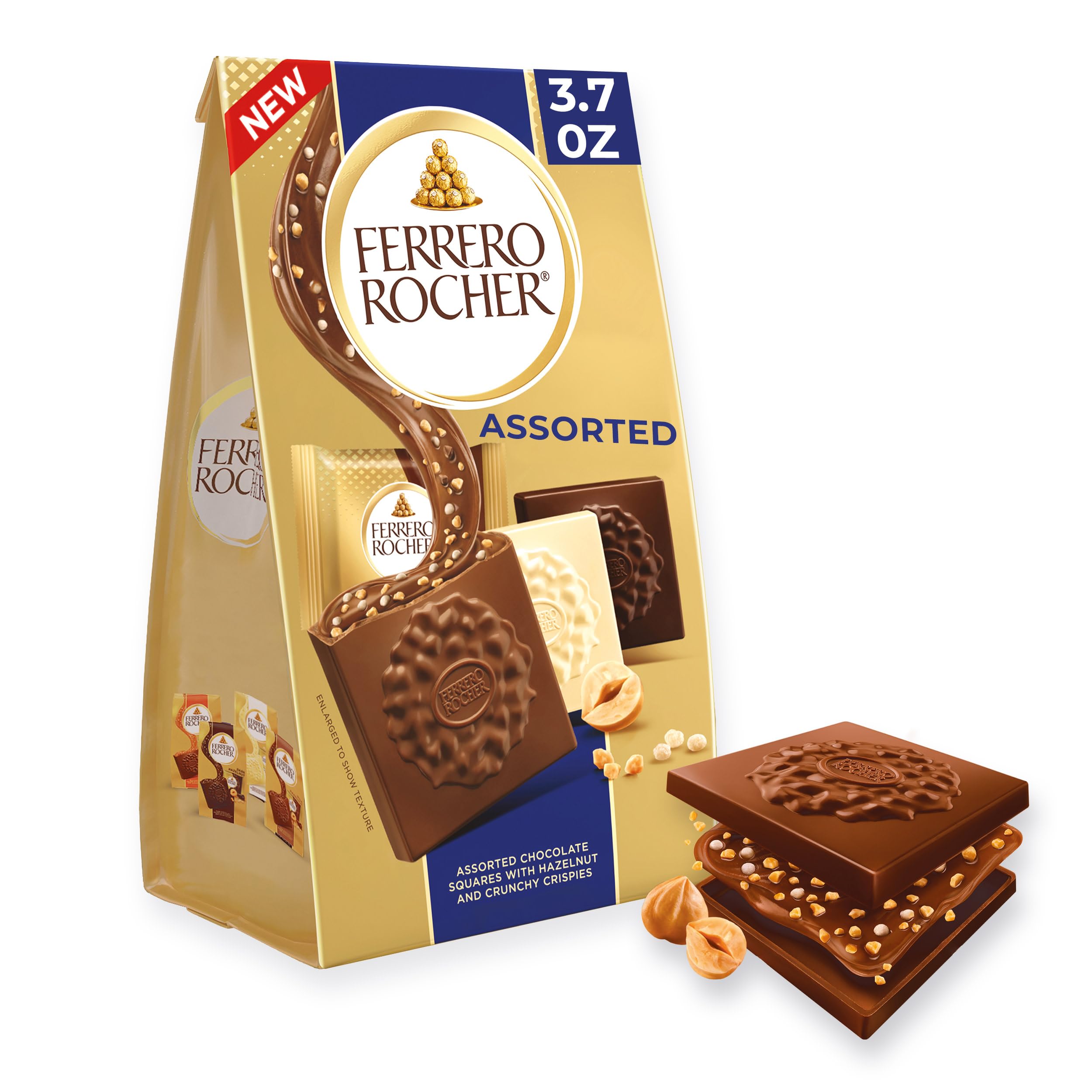 Ferrero Rocher chocolate squares, Assorted Chocolate, Variety Pack, 3.7 oz | Ind