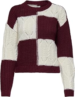 JDY Jdyjusty L/S Mix Struc Pullover Knt Noos Women's Round Neck Sweater