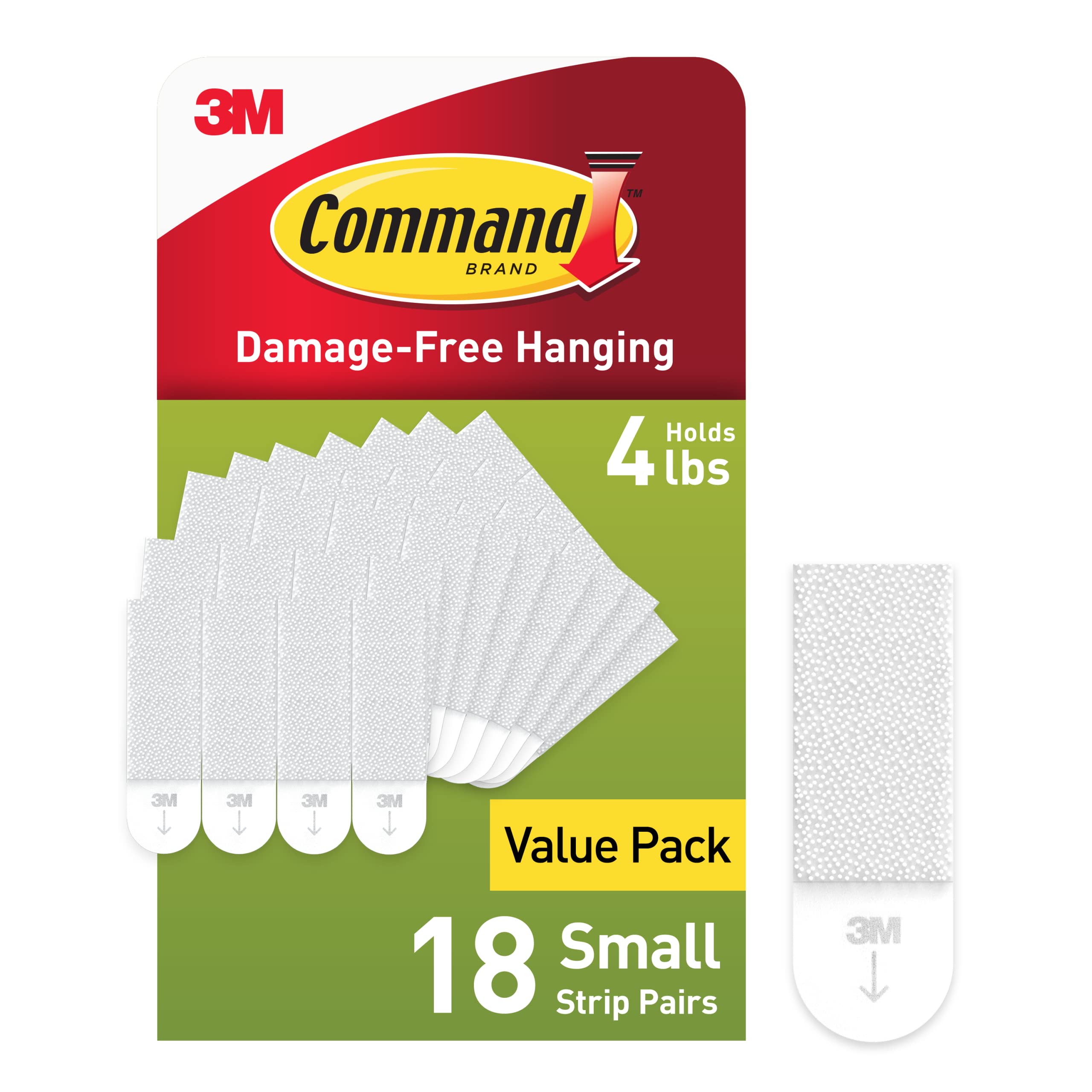 Command Small (5 lb) Picture Hanging Strips, 18 Pairs (36 Strips) | White Pictur