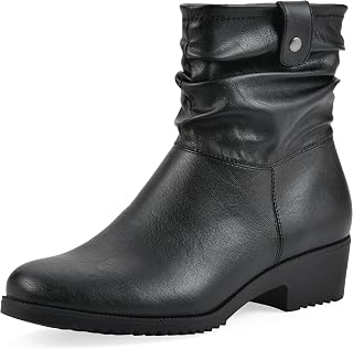 Cliffs by White Mountain Women's Dunia Cushioned Rouched Ankle Bootie