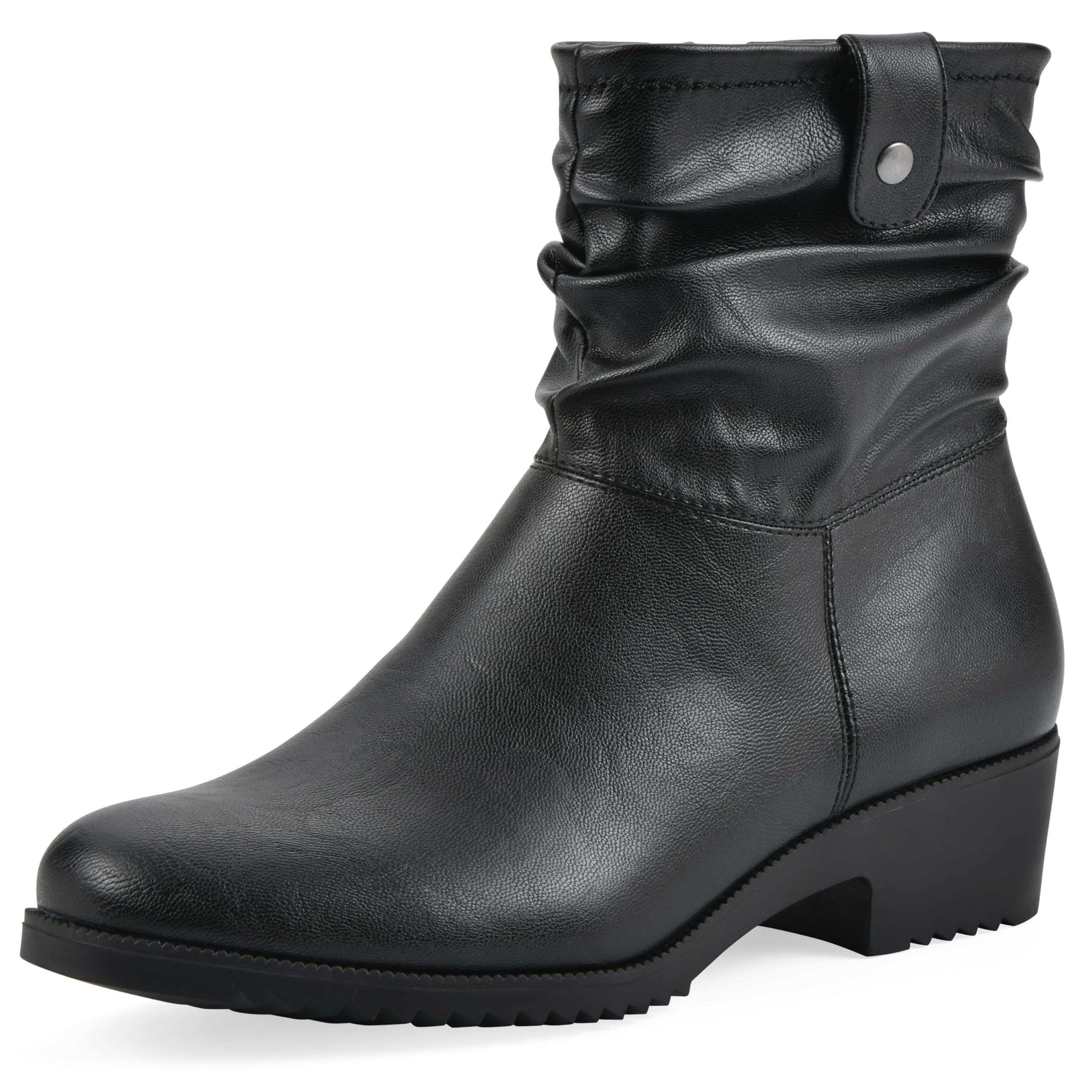 Cliffs by White Mountain Women's Dunia Cushioned Rouched Ankle Bootie