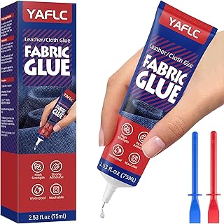 Fabric Glue Permanent, Fabric Glue for Clothing Washable 75 ML | Adhesive Fabric Glue for Patch, Clear, Sewing, Upholstery, Repair, Cotton, Denim, Flannel, Rhinestones, Polyester