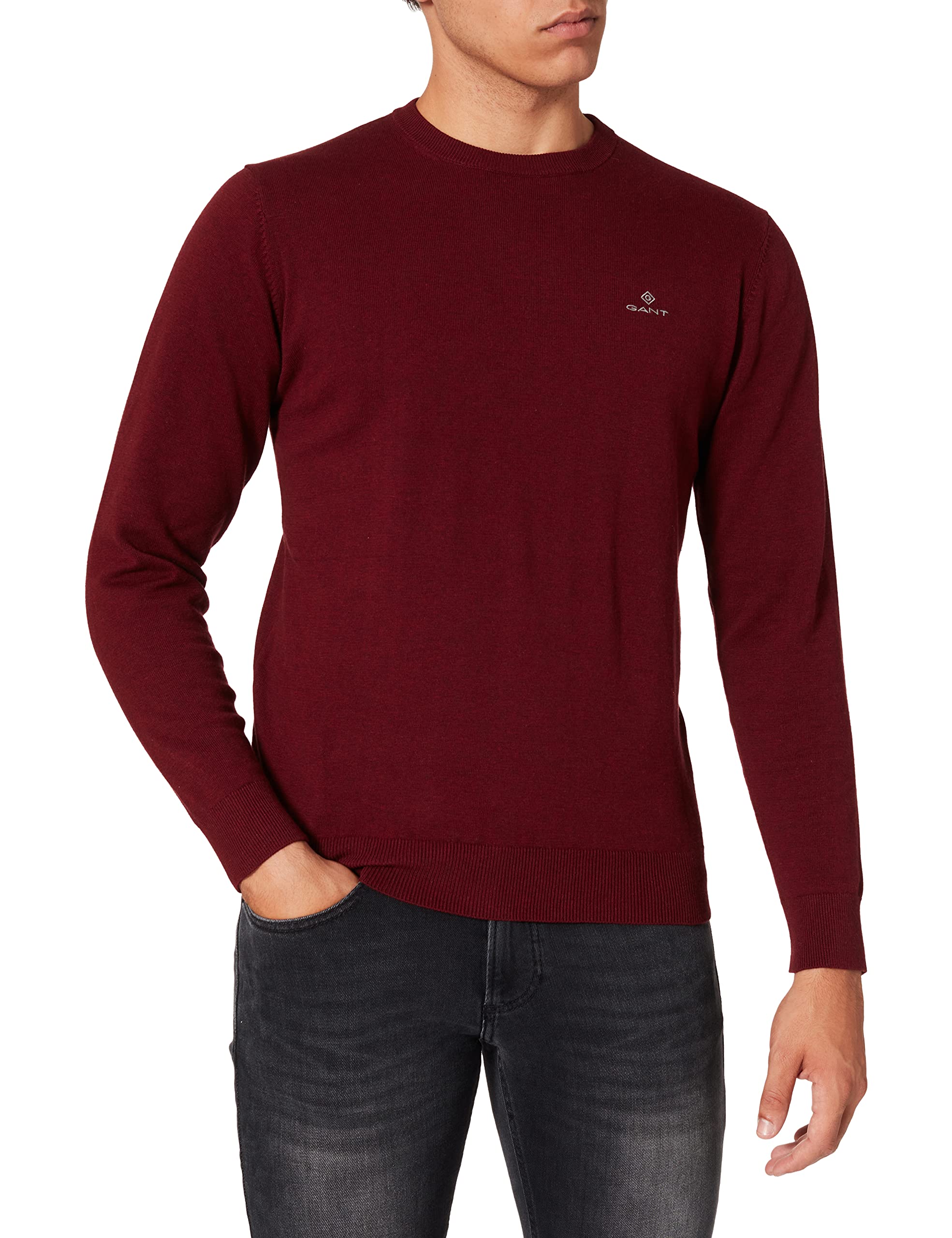 Gant Men's Classic Cotton C Neck Sweater (Pack of 1)