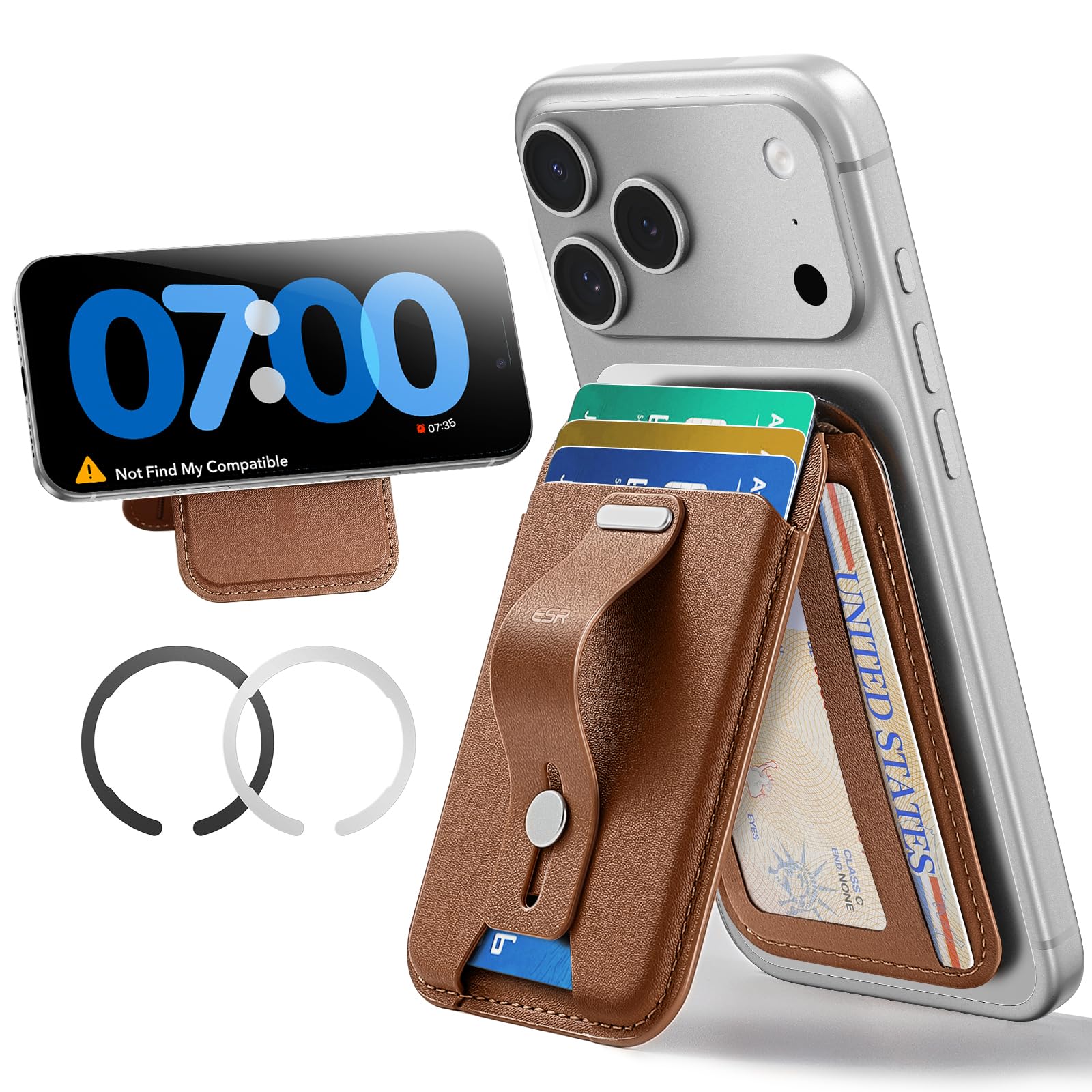 ESR for MagSafe Wallet Stand with Grip, 5 Card Holder, RFID Blocking | MagSafe R