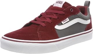 Vans Unisex Kid's Low-Top Trainers Sneaker, Red ((Suede/Canvas) Cabernet/Pewter T2m), 1.5 UK