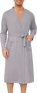 Sopesil Mens Dressing Gowns Waffle Robes Cotton Soft Luxury Bathrobe Lightweight Loungewear Sleepwear Spa and Hotel S-3XL