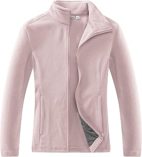33,000ft Women's Fleece Jacket Full Zip Stand Collar Lightweight Fleece Jacket Anti-Static Hiking Leisure Jacket