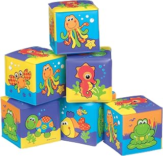 Playgro Soft Stacking Blocks - Sensory Stacking Fun For Babies - Set Of 6 Soft Sensory Blocks For 6+ Months - Promotes Cognitive Development & Bath Time Joy - Ideal Building Blocks For Toddlers