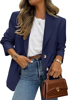 PRETTYGARDEN Blazer 2025 Women Business Casual Long Sleeve Lapel Open Front Work Jacket Blazer with Pockets