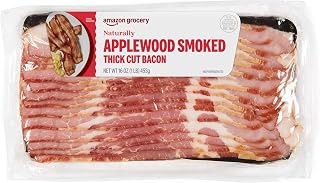 Amazon Grocery, Naturally Applewood Smoked Thick Cut Bacon, 16 Oz (Previously Fresh Brand, Packaging May Vary)