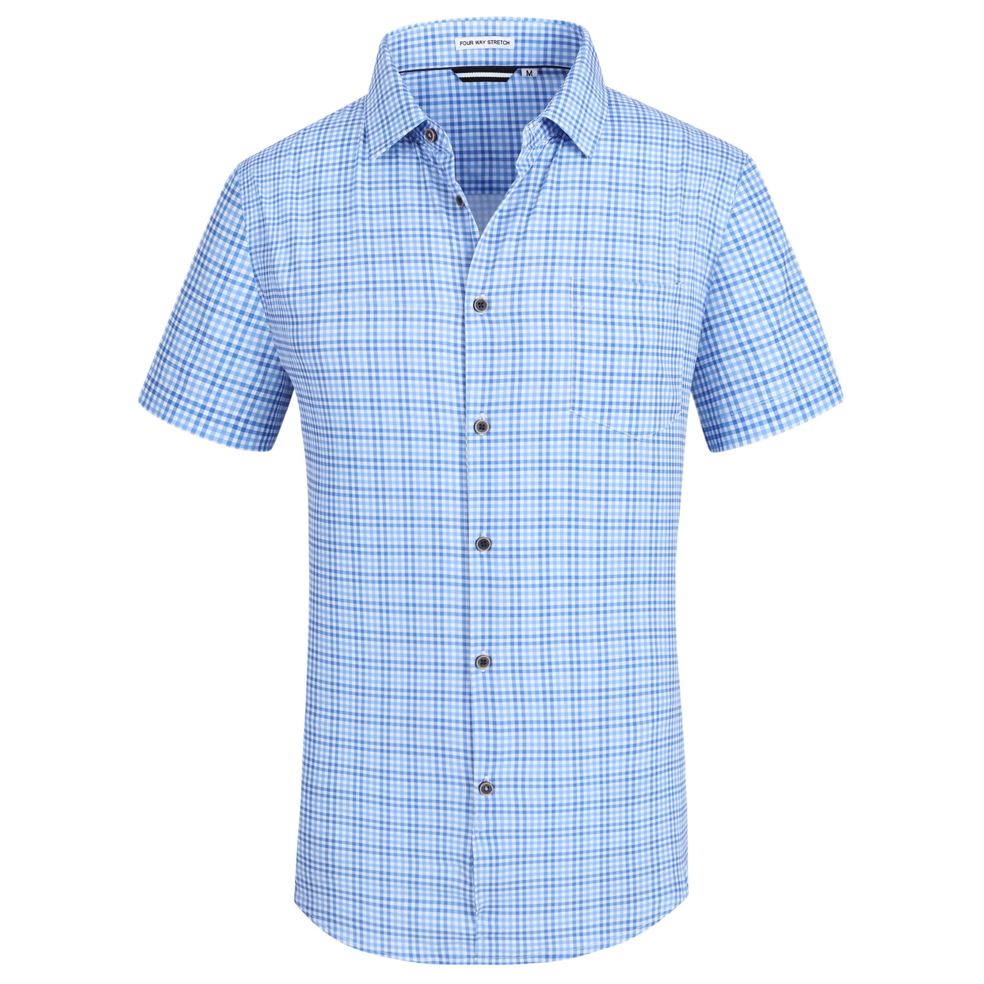 WARHORSEE Mens Short Sleeve Button Down Shirts Wrinkle Free Dress Shirts