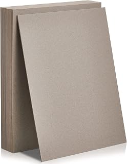 Lewtemi 20pcs Bookboard, Chipboard for Book Binding, 12.5 x 10''80pt, Gray | Book Board Supplies, Designer Binder Sheets for Covers, Works with Fabric Binding, Sturdy Kraft for DIY Albums